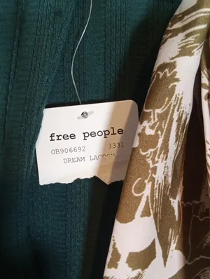 Free People Party In The Back Ribbed Cutout Open Back Scarf Tie Top Cottage XS thumbnail 6