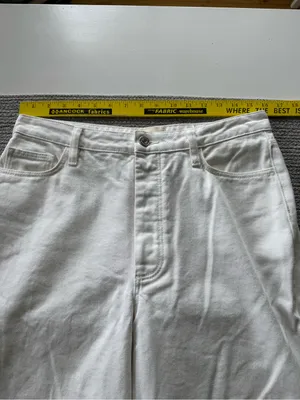 Sezane Wide Leg White Denim Jeans Size 40 or 8 thumbnail 11
