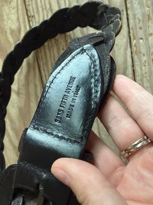 Saks 5th Avenue Made in Italy Braided Leather Belt size xs thumbnail 3
