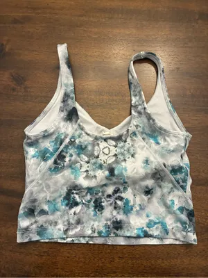 Lululemon Align Tank Top Size 4 Kaleidofloral Multi Gray Blue Bra thumbnail 4