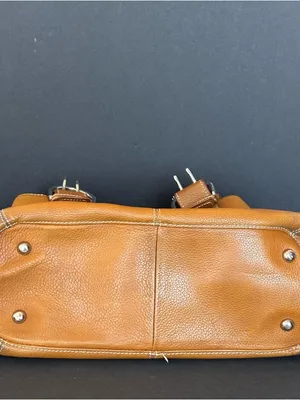 TIGNANELLO Satchel Tote Bag Caramel Leather Double Handle Magnet Closure thumbnail 9
