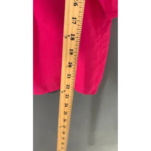 GH Bass & Co Womens Hot‎ Pink Pintuck Button Front Blouse 3/4 Sleeve Size M thumbnail 6
