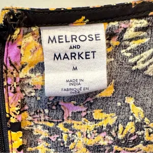 Melrose‎ and Market Womens Dress Black Purple and Gold V-Neck Lightweight Medium thumbnail 3