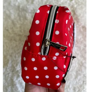 Disney Minnie Mouse Red with White Polka Dot Cosmetic Makeup Bag NEW Heart thumbnail 7