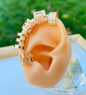 5 Pieces Gold Tone Ear Cuff Set thumbnail 1