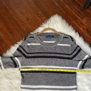 Apt. 9 Black & White Striped Sweater thumbnail 6