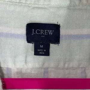 J Crew M 100% Linen Top Short Sleeve Button Front Collar Lagenlook thumbnail 4