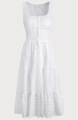 RIHOAS The Square Neck Tiered Hem Midi Dress 76 thumbnail 6
