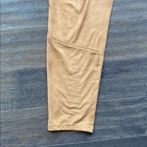 Faux Suede Leggings Womens Sz XL Tan Pull On Fall Essential thumbnail 3