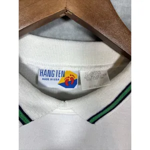 Vtg‎ Hang Ten Mens Sweatshirt Regatta Nautical Striped Collared Made in USA Sz L thumbnail 2
