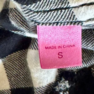 Y2K Victoria’s Secret Pink Buffalo Check Plaid Flannel Shirt XS/S Ruffle Cowgirl thumbnail 12