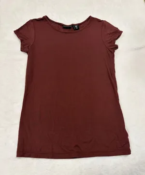 Tahari Brown Modal Blend Cap Sleeve Scoop Neck T Shirt - Size XS thumbnail 1