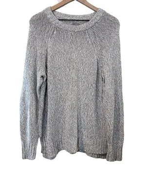 Women’s Aerie American Eagle gray marled raglan pullover sweater size large thumbnail 1