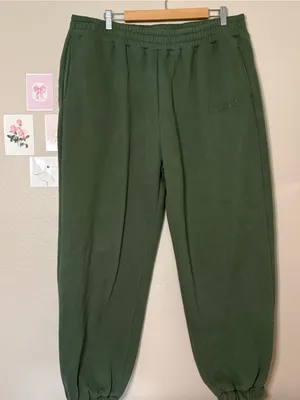 Comfrt comfort Dark Green Fleece Joggers plus size unisex Xl thumbnail 3