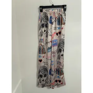 TAYLOR‎ SWIFT ERAS TOUR Pajama Pant Long Sleeve Set Small Pink Satin Swiftie thumbnail 8