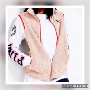 PINK Victoria’s Secret Sherpa Full Zip Fleece Vest. XS thumbnail 2