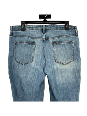 Pilcro Hyphen Cuffed Distressed Cropped Blue Jeans Size 31 Boho Festival Chic thumbnail 4