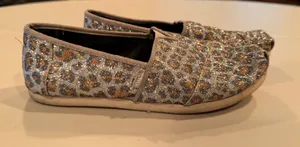 TOMS | Womens Alpargata Classic Silver Glitter Cheetah Print. Size: 6 thumbnail 6