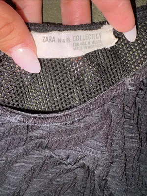 Zara Black Textured Sleeveless Tunic Top thumbnail 2