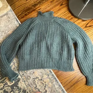H&M Women's Ribbed Knit Sweater - Seafoam thumbnail 1