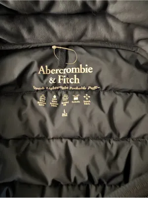 Abercrombie & Fitch Navy Packable Puffer Coat Womens Large thumbnail 3