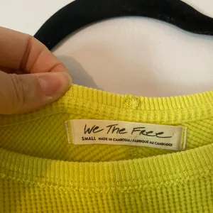 We The Free Chartreuse Waffle Knit Long Sleeve Shirt Boho Cotton Women's Small thumbnail 2