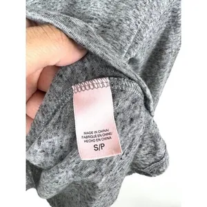 Victorias Secret Grey Heathered Long‎ Sleeve Henley Shirt Womens Small S Relaxed thumbnail 5