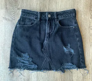 Pacsun Black Distressed Denim Mini Skirt | Size 23 thumbnail 1