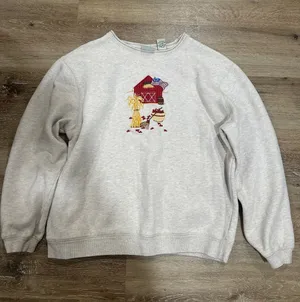 Classic Elements Cozy Cream Embroidered Barn Sweatshirt -women thumbnail 1