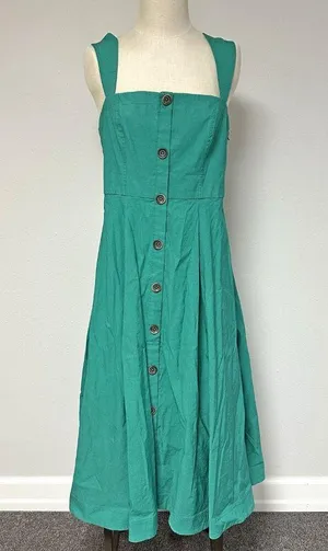 Anthro l Maeve Square-Neck Buttondown Dress thumbnail 5