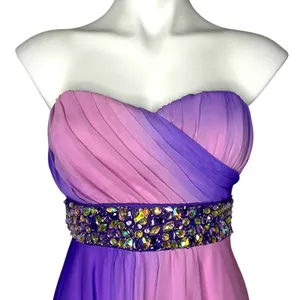 New SEQUIN HEARTS Purple Ombre Strapless Maxi Dress Prom Hoco Formal‎ Sz 5 thumbnail 2