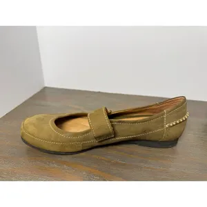 Nurture Women's Size 8 Olive Green Leather Mary Jane Comfort Flats thumbnail 5