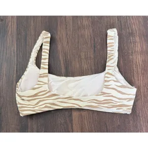 Aerie Womens Pique Animal Print Bikini Set High Waisted Scoop Neck Cheeky SZ M/L thumbnail 8