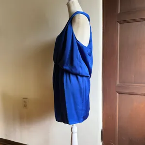 RAMY BROOK Marie Knot Front Sleeveless Mini Dress Charmeuse Cobalt Blue | Medium thumbnail 3