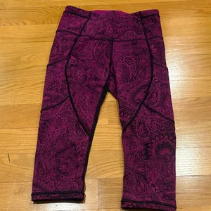 Lululemon Athletica Paisley Print Pants - Fuchsia and Black thumbnail 1
