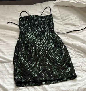 Windsor Black and Green Sequin Mini Dress thumbnail 1
