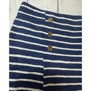 Zara Women’s Navy Blue Tailored High Waist Shorts Gold Button Detail Size M thumbnail 7