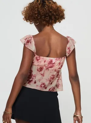 Pink Floral Top thumbnail 3