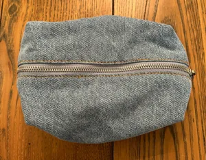 John Galt/Brandy Melville Blue Denim Cosmetic Bag thumbnail 1