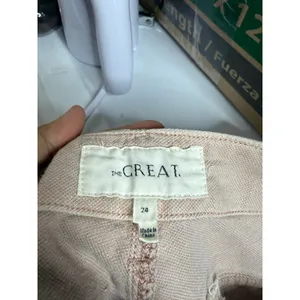 The Great. The Ric Rak Pant size 24 Blush Pink Cropped Utility Scalloped Trim thumbnail 3