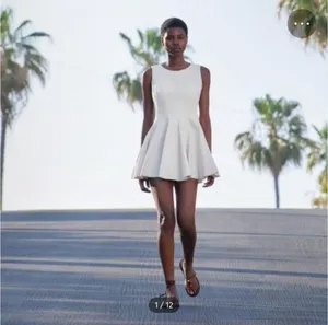 ZARA A-Line Mini Dress White thumbnail 2