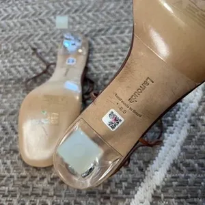 Larroudé Gloria Sandal In Caramel Leather and Vinyl Sz 8.5 thumbnail 7
