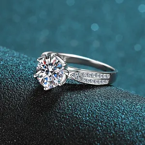 18K White Gold Plated 1 CT Cubic Zirconia CZ Diamond Wedding Ring thumbnail 2
