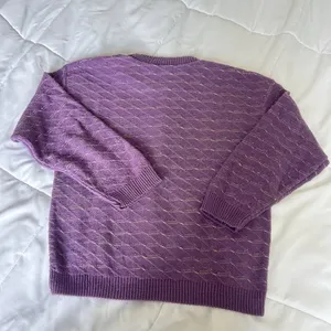Vintage 80s Purple Womens Pullover Sweater Cardigan Made In USA Whimsy‎ Retro thumbnail 6
