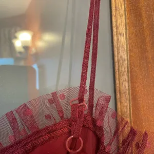 Lulu’s Sweetheart Burgundy Bustier Tulle Tier Polka Dot Cocktail Party Dress NWT thumbnail 5