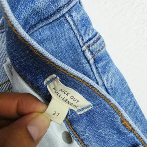 Madewell Kick Out Full-Length Flare Jeans‎ Medium Wash Raw Hem DM7443 Blue 27 thumbnail 4