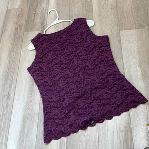 Coldwater Creek Lace Sleeveless Tank Top Purple (small) whimsigoth goth witchy thumbnail 4
