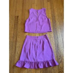 Karlie 2 Piece Set Womens Small Purple Ruffle Mini Skirt Crop Tank Party Summer thumbnail 11