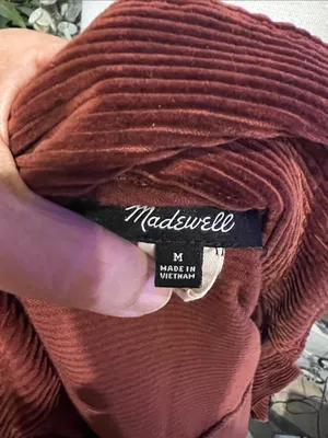 Madewell Corduroy Yorkway Shirt-Jacket Stained Mahogany MShacket Oversized M thumbnail 3