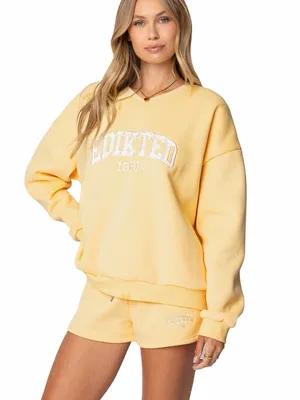 NWT Edikted oversized logo Crewneck sweatshirt size small thumbnail 3